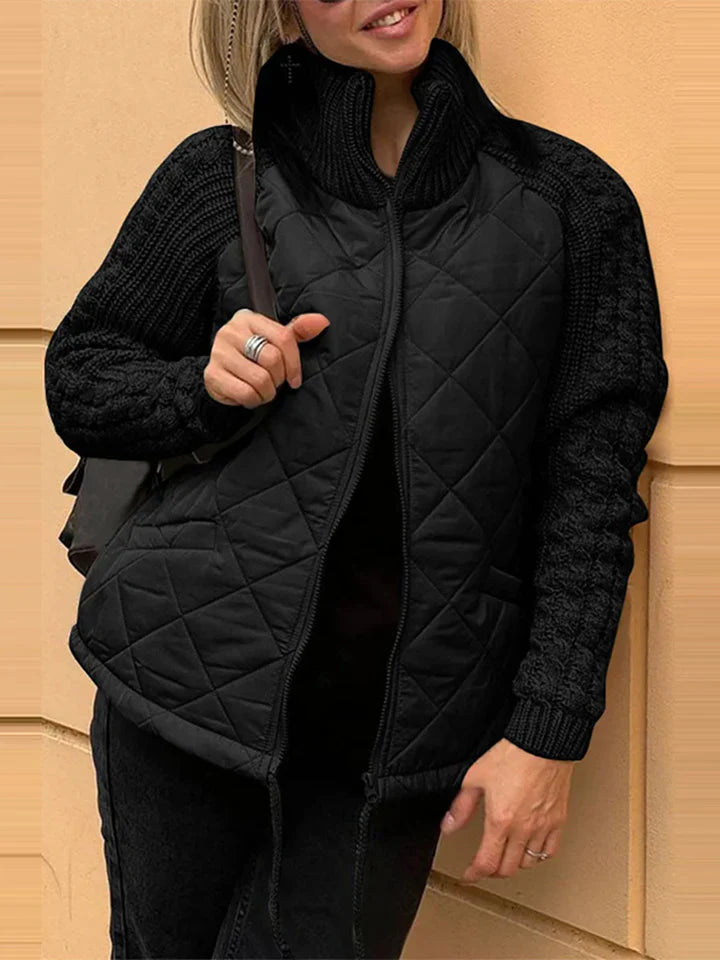 Luana | Casual patchwork jacket with zipper