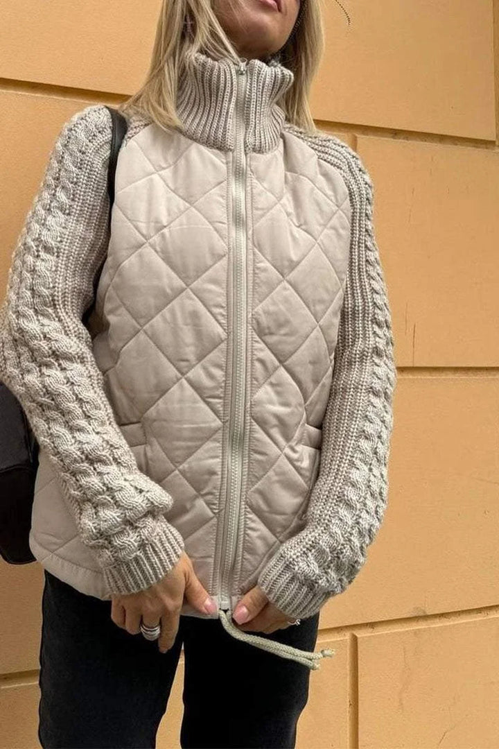 Luana | Casual patchwork jacket with zipper