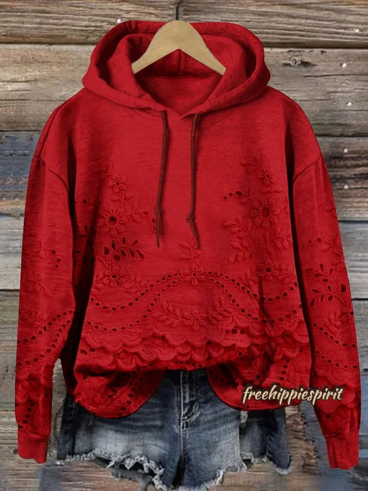 Samantha | Women's hoodie with pockets and floral patterns