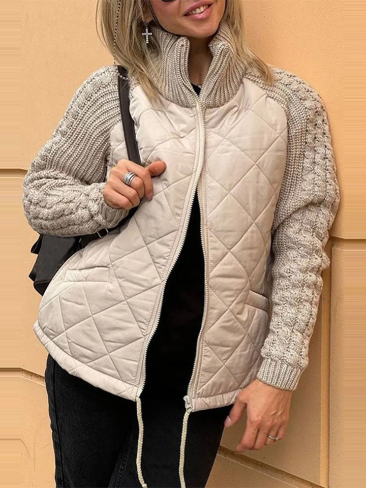 Luana | Casual patchwork jacket with zipper