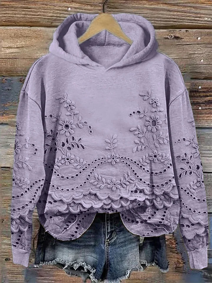 Samantha | Women's hoodie with pockets and floral patterns