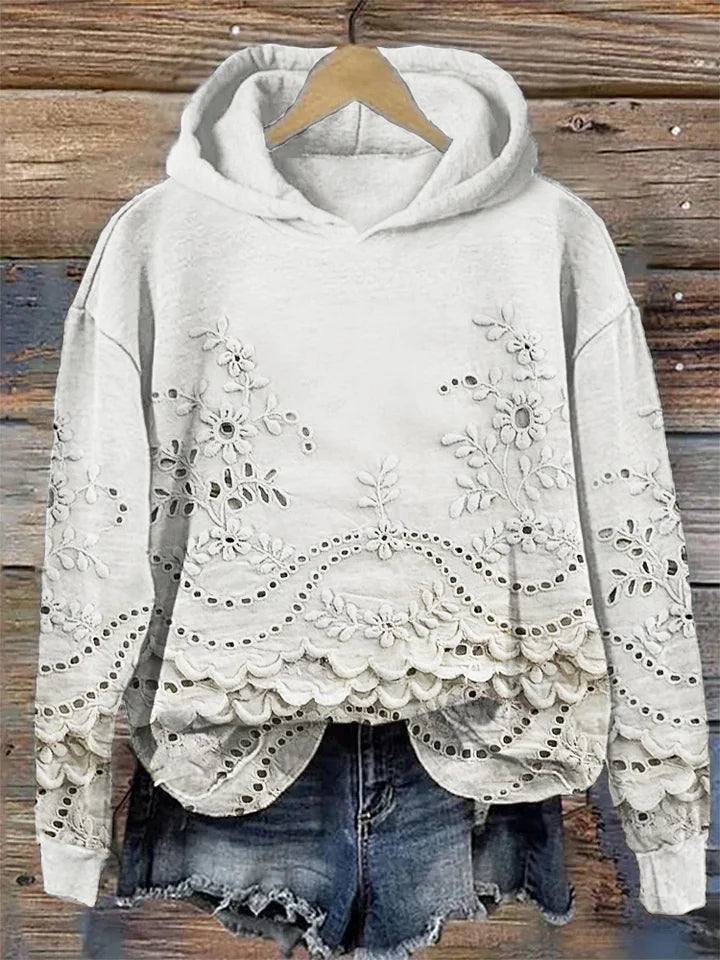 Samantha | Women's hoodie with pockets and floral patterns