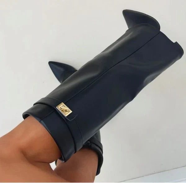 Damen Kniehohe Stiefel mit Schnalle - View 7