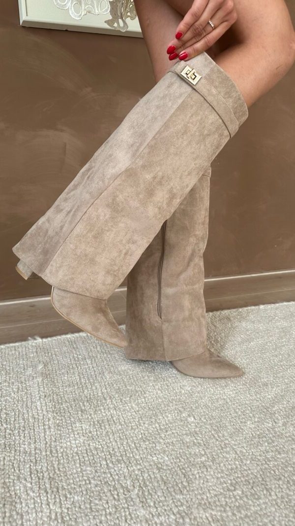 Damen Kniehohe Stiefel mit Schnalle