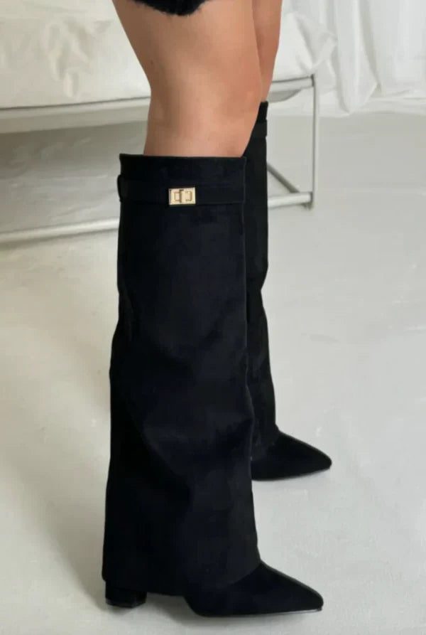 Damen Kniehohe Stiefel mit Schnalle - View 4