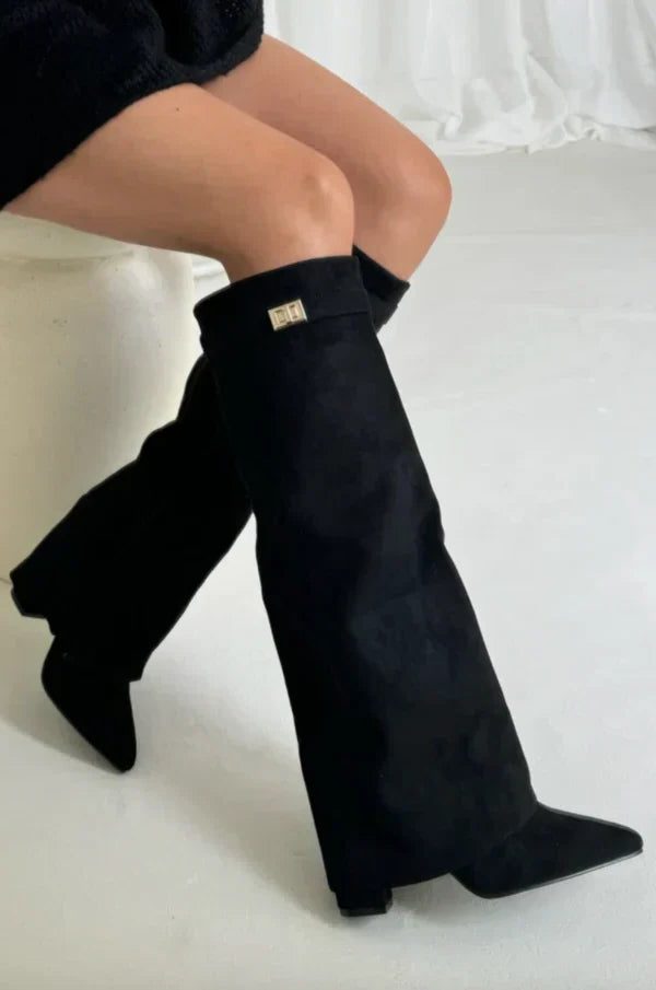 Damen Kniehohe Stiefel mit Schnalle - View 5