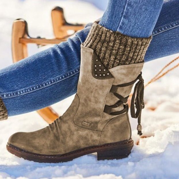 Damen Knöchelhoch Stiefeletten mit Reissverschluss