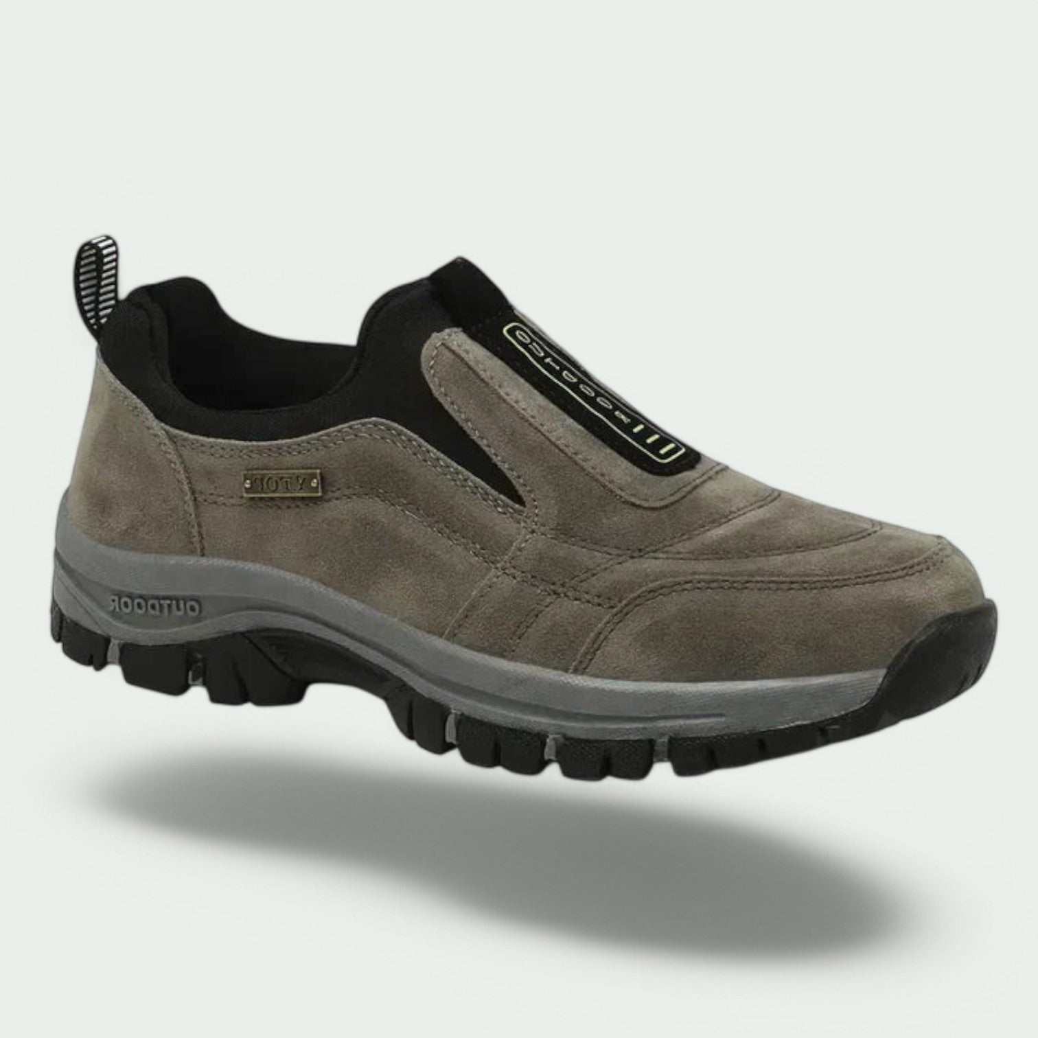 Herren Slip-On Wanderschuh mit Laufsohle - Gris/Marron