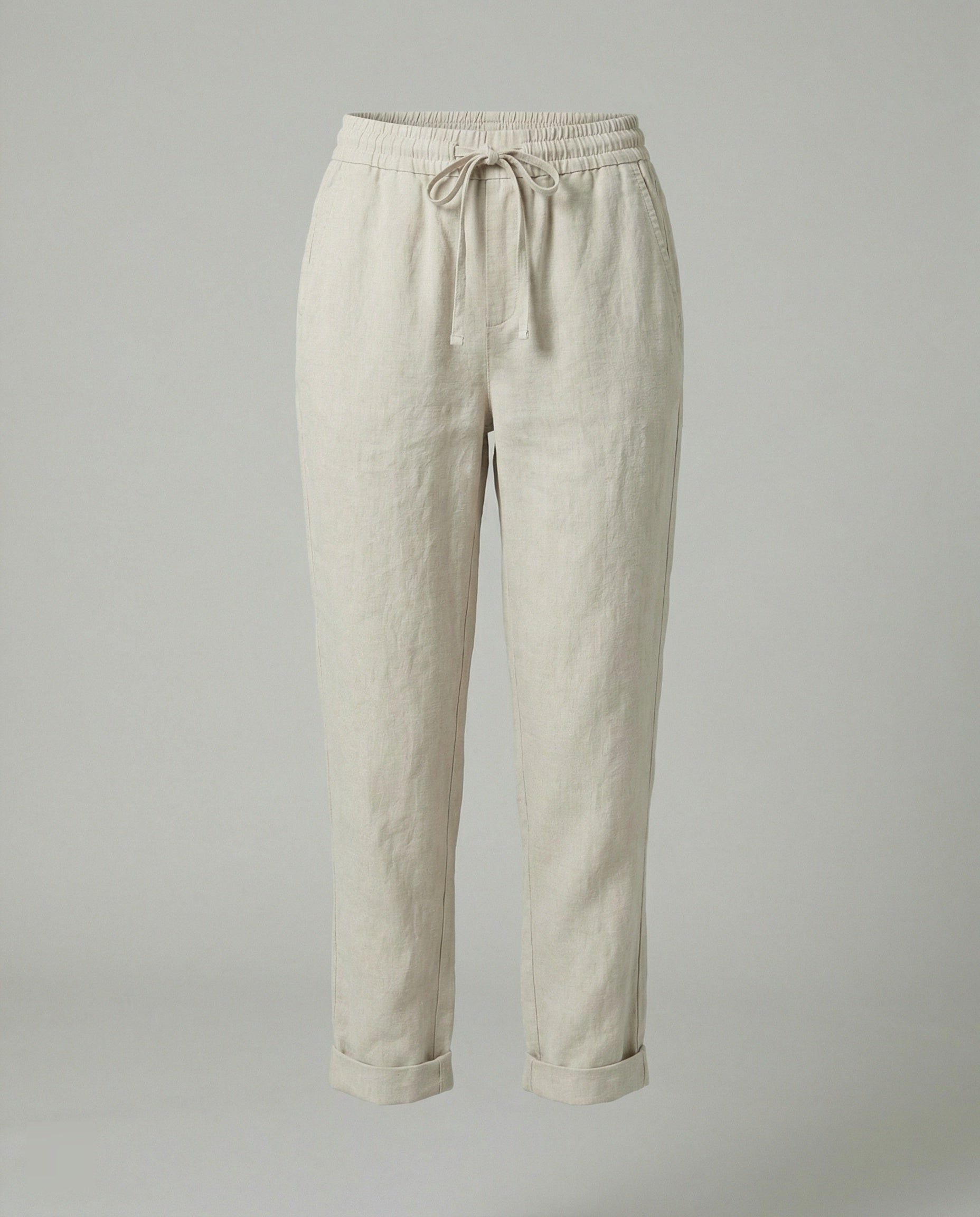 Damen Leinen Weite Hose mit Taschen - View 14