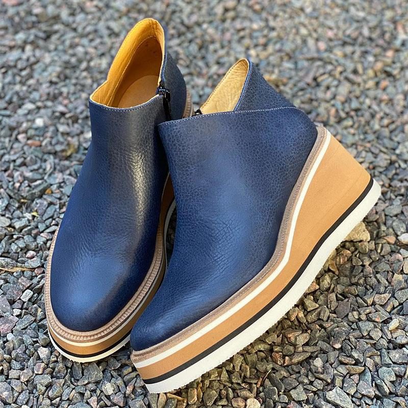 Damen Chelsea Stiefeletten mit Plateau - Blau