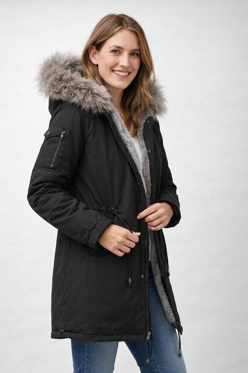 Damen Parka mit Fellkapuze und Fleecefutter - View 3