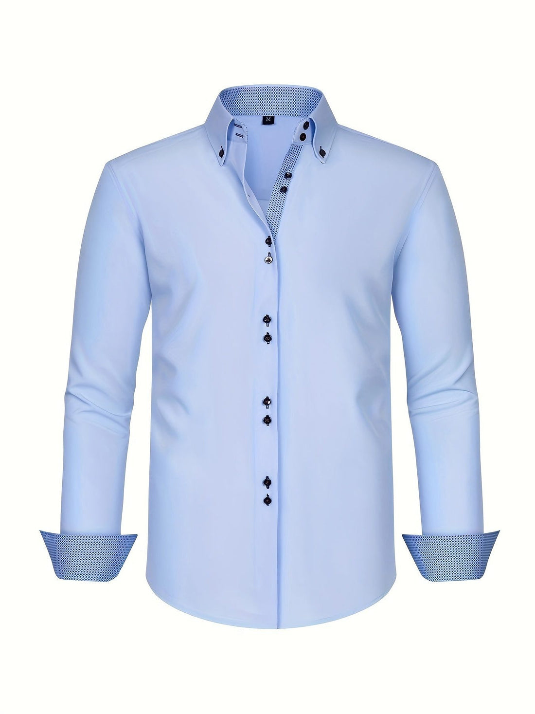 Herren Langarmhemd mit Kontrastdetails