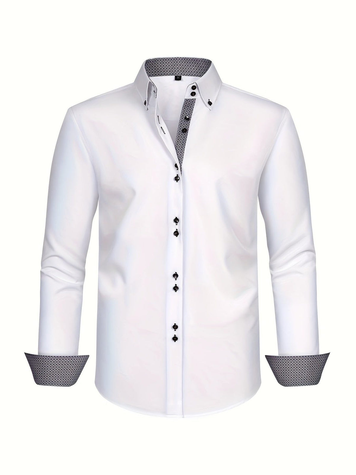 Herren Langarmhemd mit Kontrastdetails - View 8