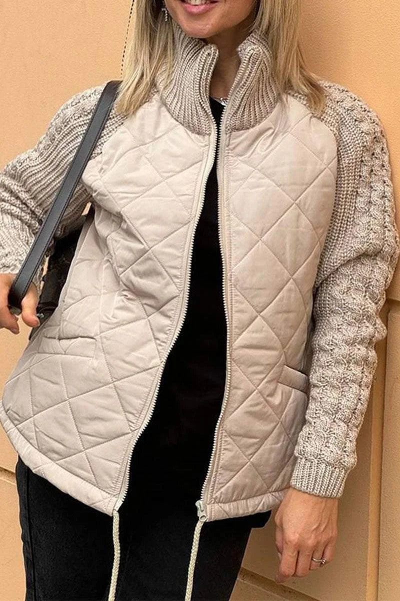 Luana | Casual patchwork jacket with zipper