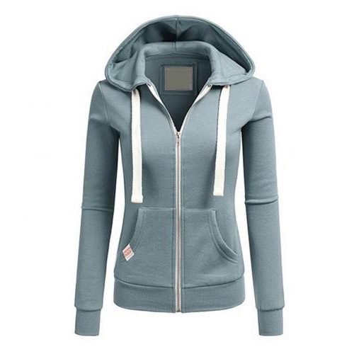 Damen Fleece-Kapuzenpullover mit Reissverschluss