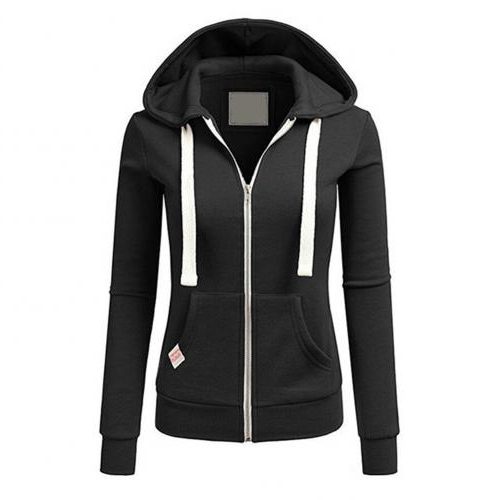 Damen Fleece-Kapuzenpullover mit Reissverschluss