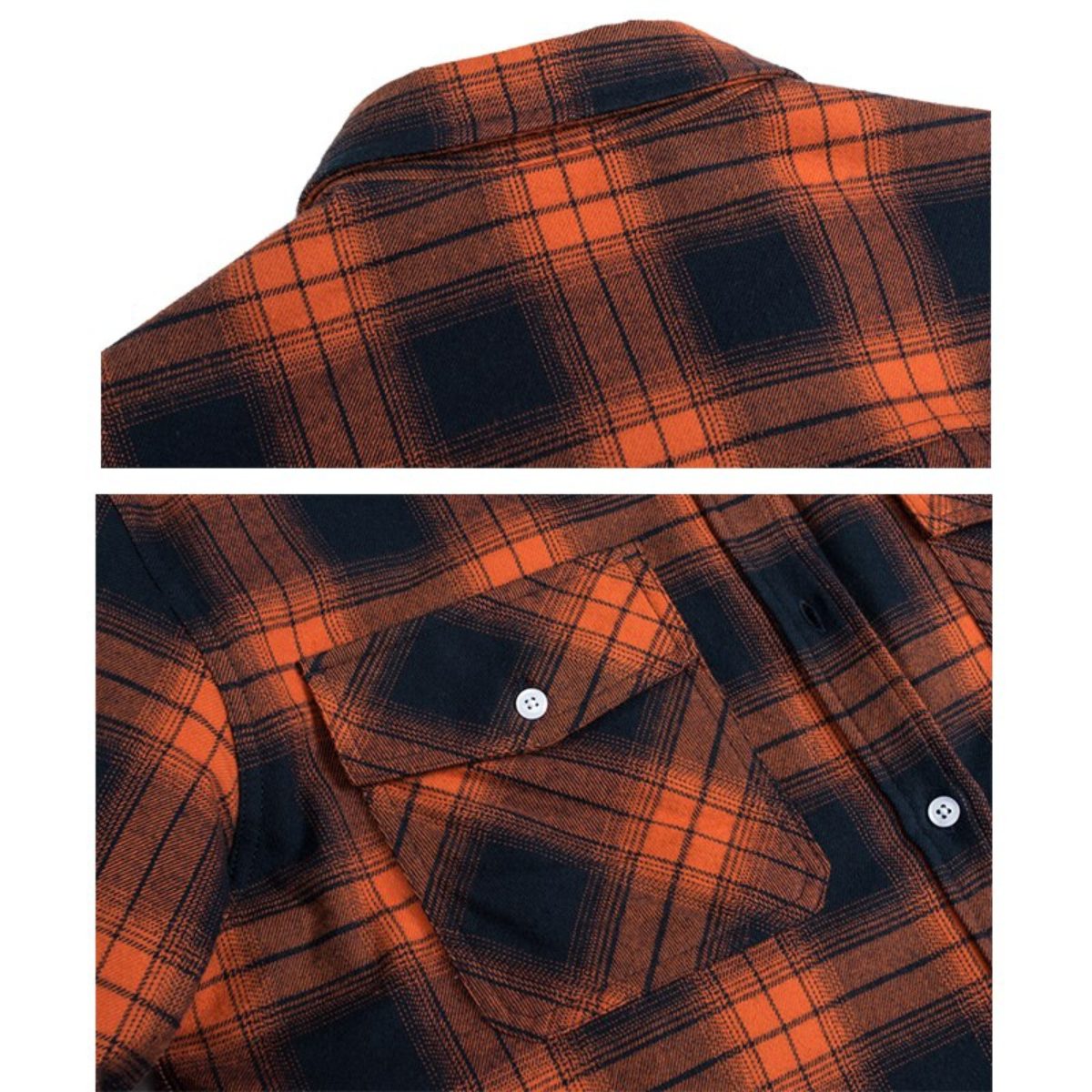 Herren Karierte Flanelljacke mit Fleecefutter - View 8