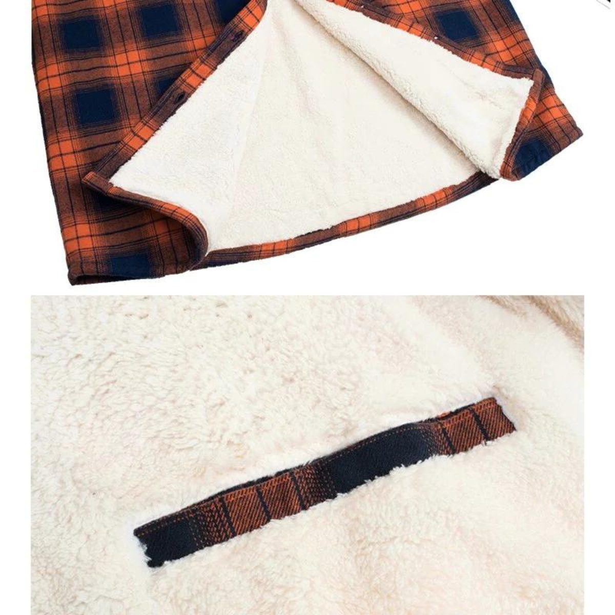 Herren Karierte Flanelljacke mit Fleecefutter - View 9