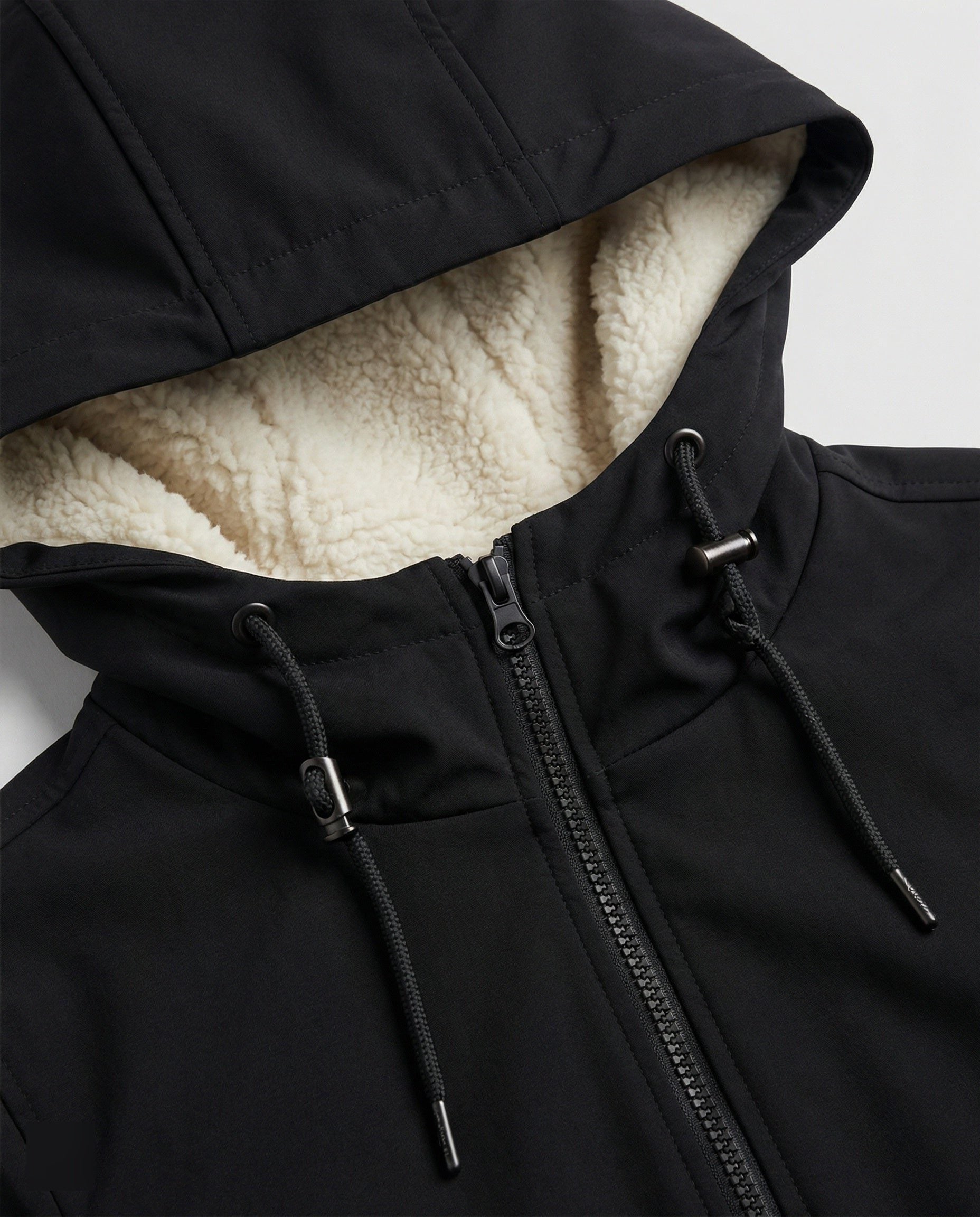 Damen Fleece-gefütterte Jacke mit Kapuze und Reissverschluss - View 5