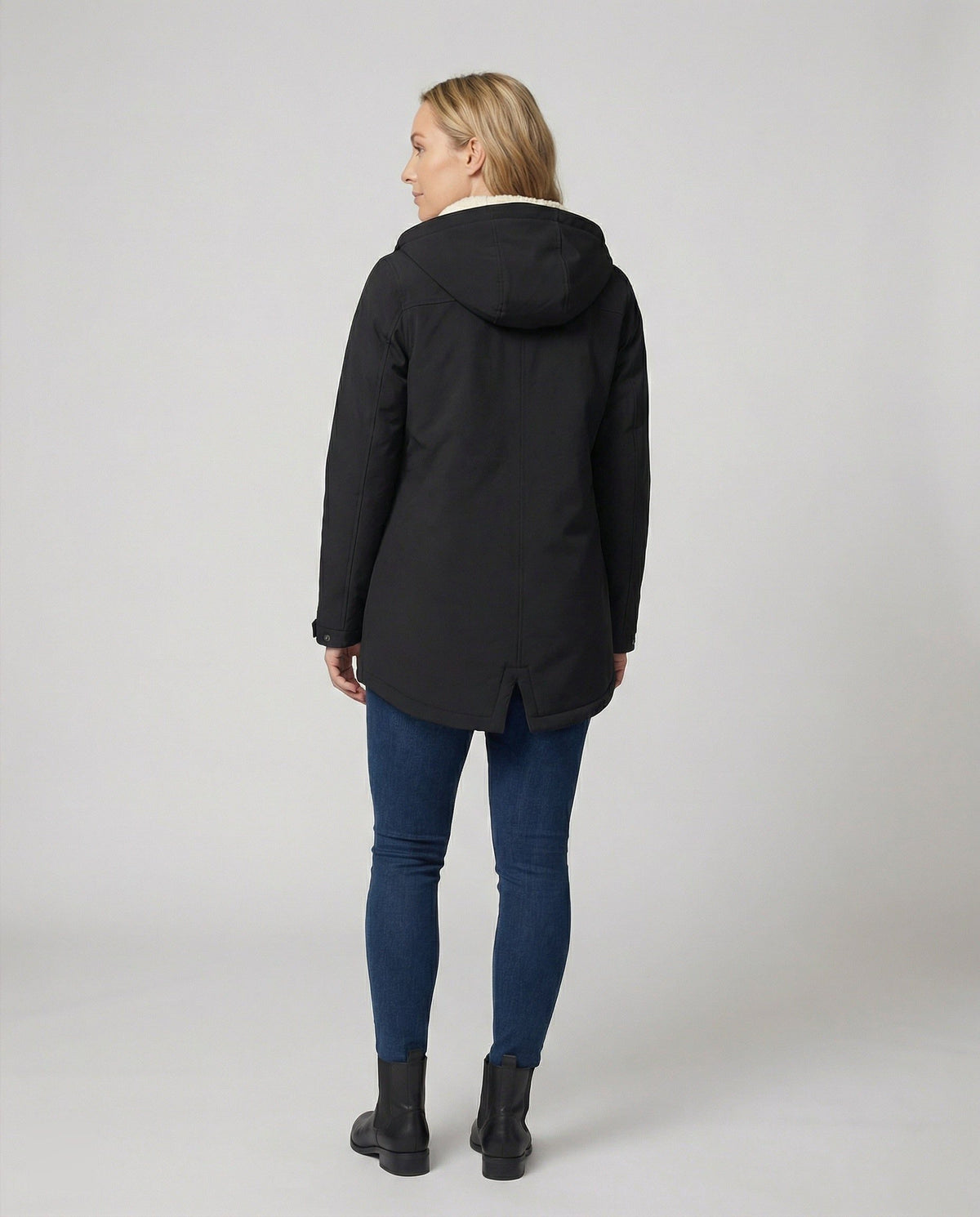 Damen Fleece-gefütterte Jacke mit Kapuze und Reissverschluss - View 4