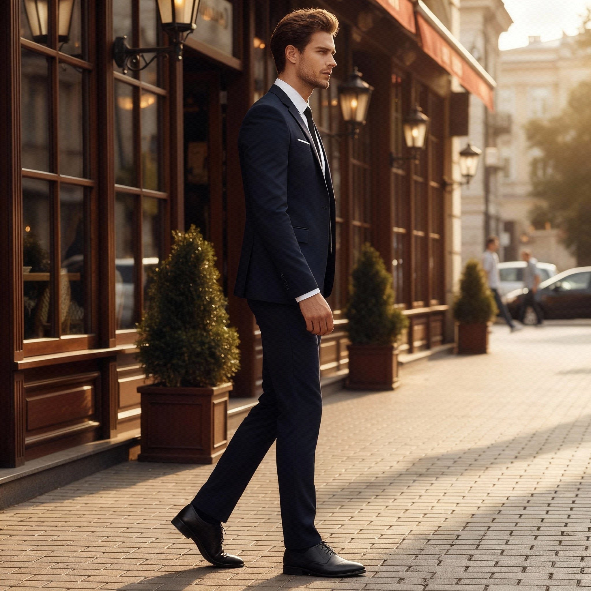 Herren Slim Fit Business Anzug Zweiteiliger - View 2