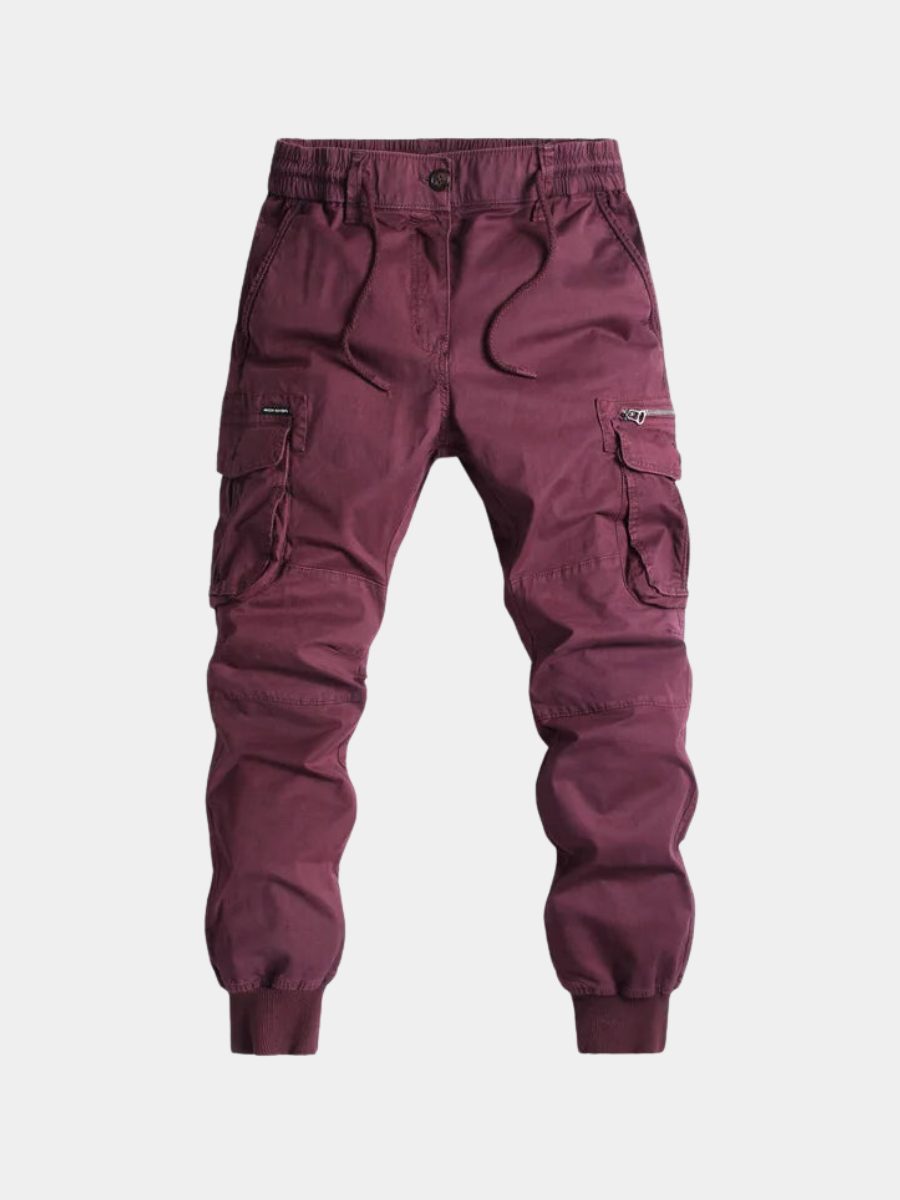 Herren Cargohose mit Elastischem Bund und Taschen