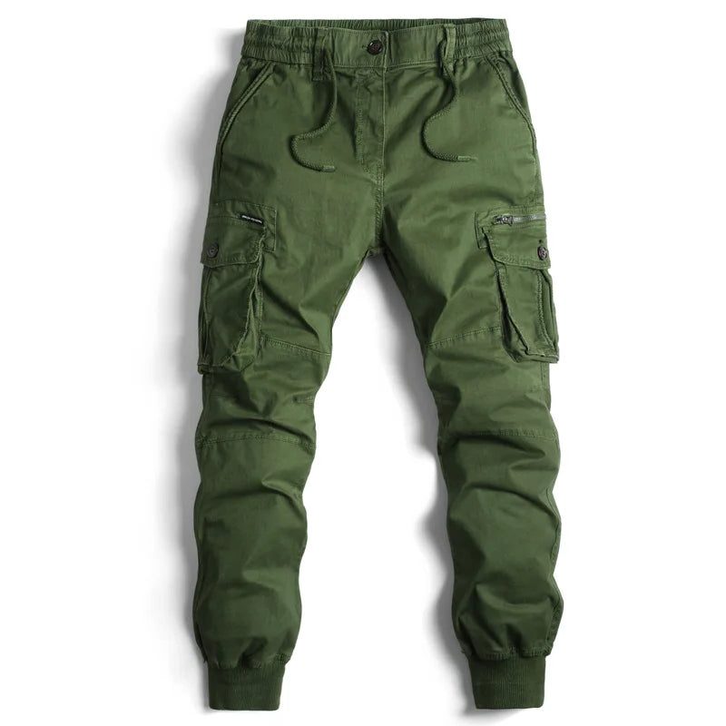 Herren Cargohose mit Elastischem Bund und Taschen - Vert