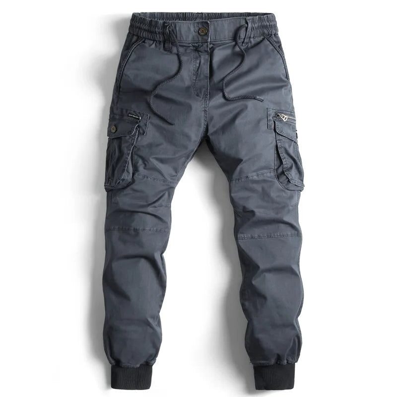 Herren Cargohose mit Elastischem Bund und Taschen - Charbon