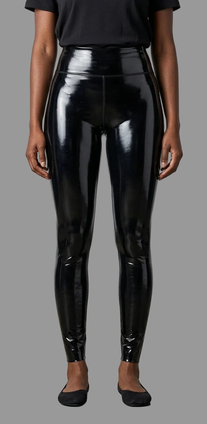 Damen Glänzende Hochtaille Leggings