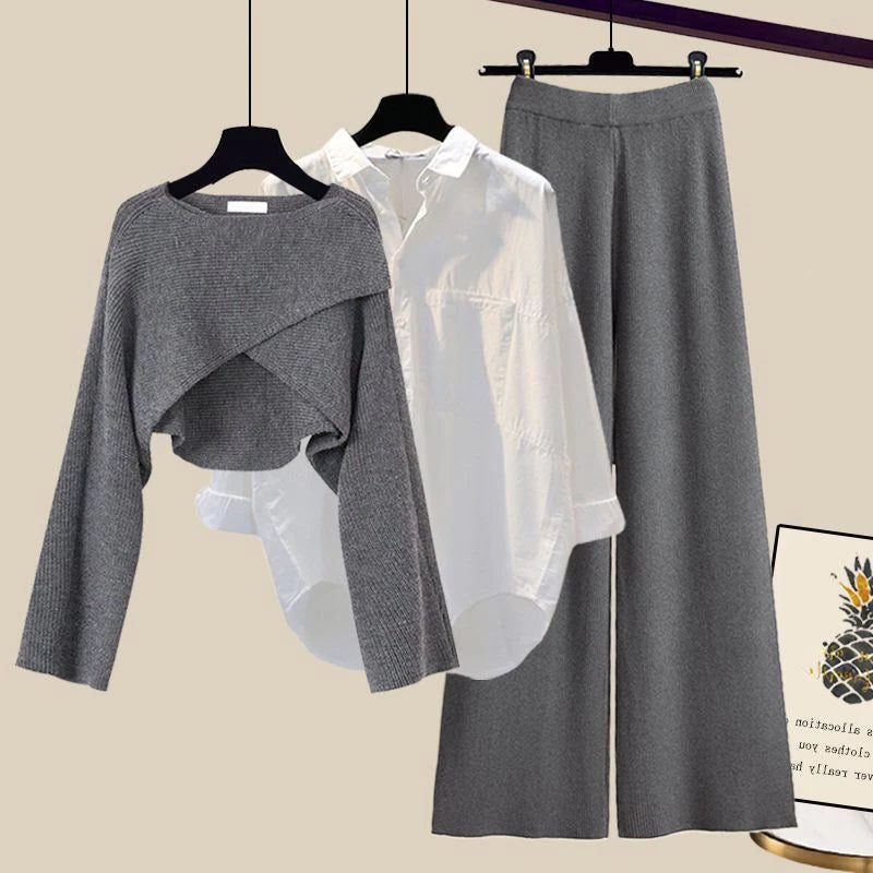 Damen Crop Top Tweedeiliges Set mit Langen Ärmeln - View 4
