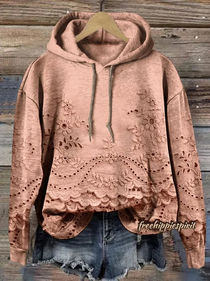 Samantha | Women's hoodie with pockets and floral patterns