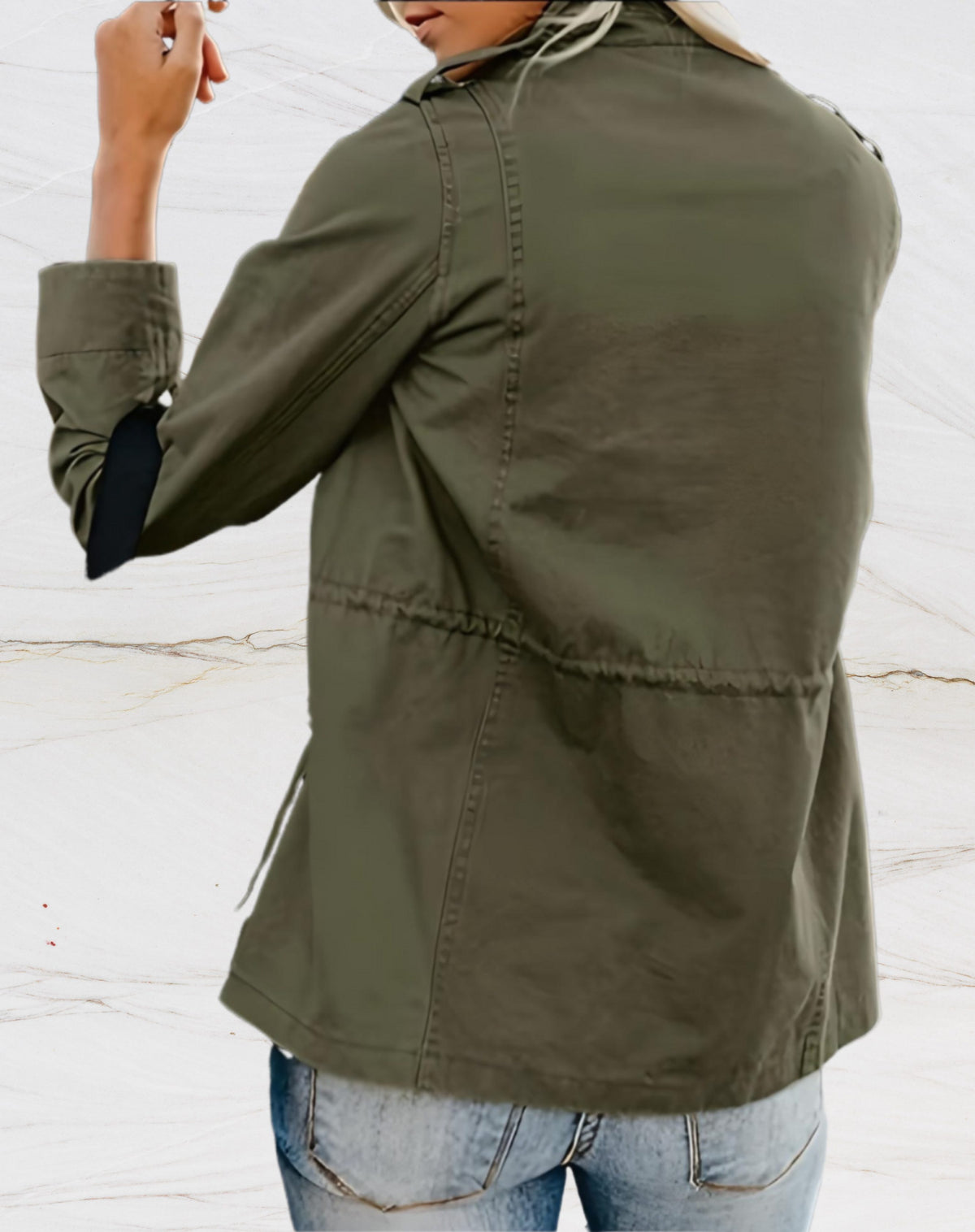 Damen Overshirt mit Taschen und Reissverschluss - View 2