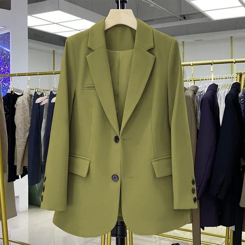 Damen Oversized Blazer mit Reverskragen - Niuguo Grün