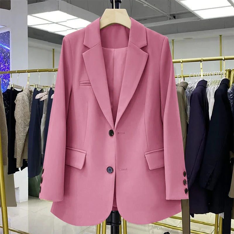 Damen Oversized Blazer mit Reverskragen - Lila-Rosa