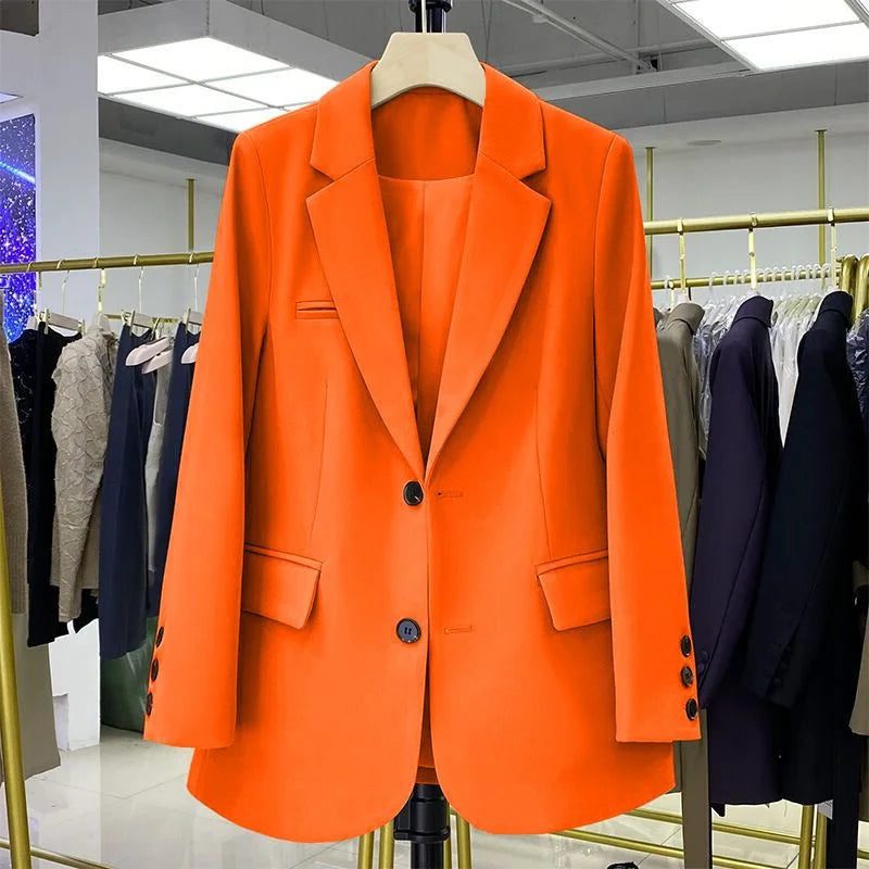 Damen Oversized Blazer mit Reverskragen - Orange