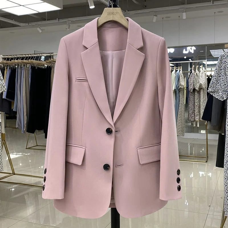 Damen Oversized Blazer mit Reverskragen - Rosa