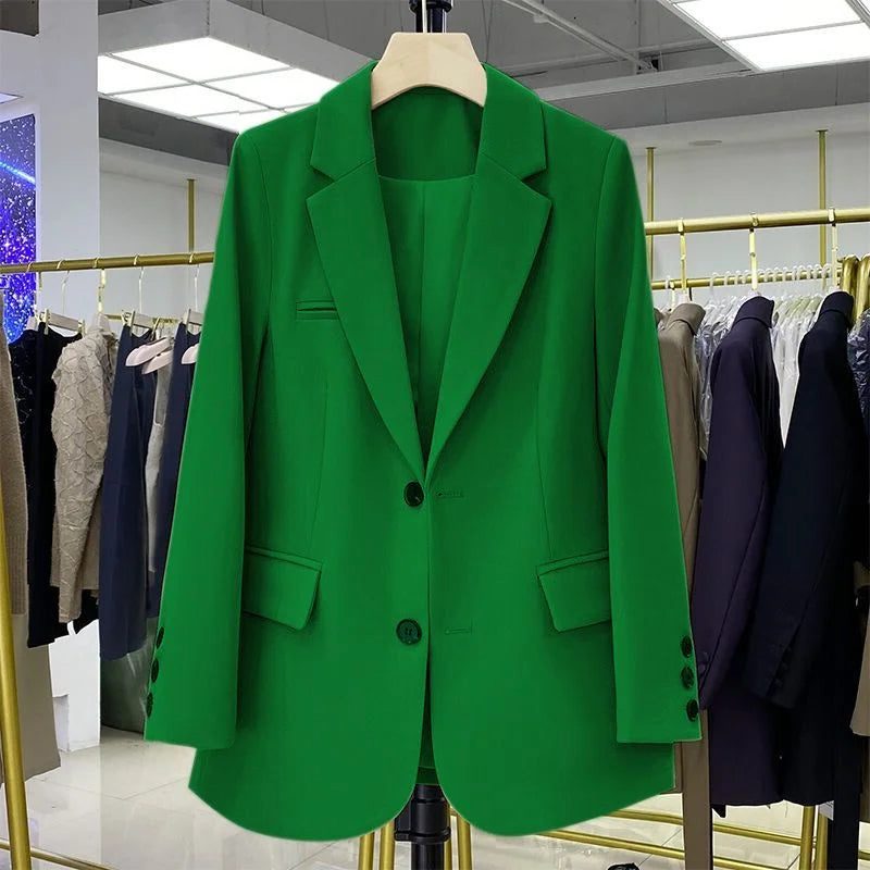 Damen Oversized Blazer mit Reverskragen - Grün
