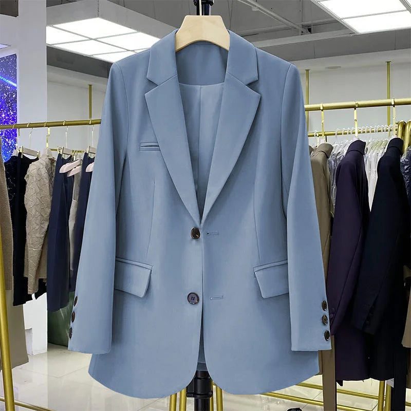 Damen Oversized Blazer mit Reverskragen - Himmelblau