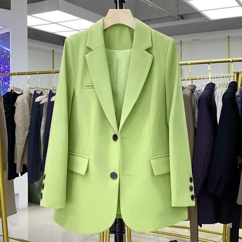 Damen Oversized Blazer mit Reverskragen - Obst Grün