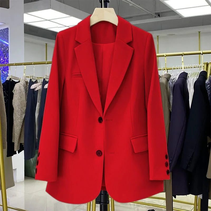 Damen Oversized Blazer mit Reverskragen - Rot