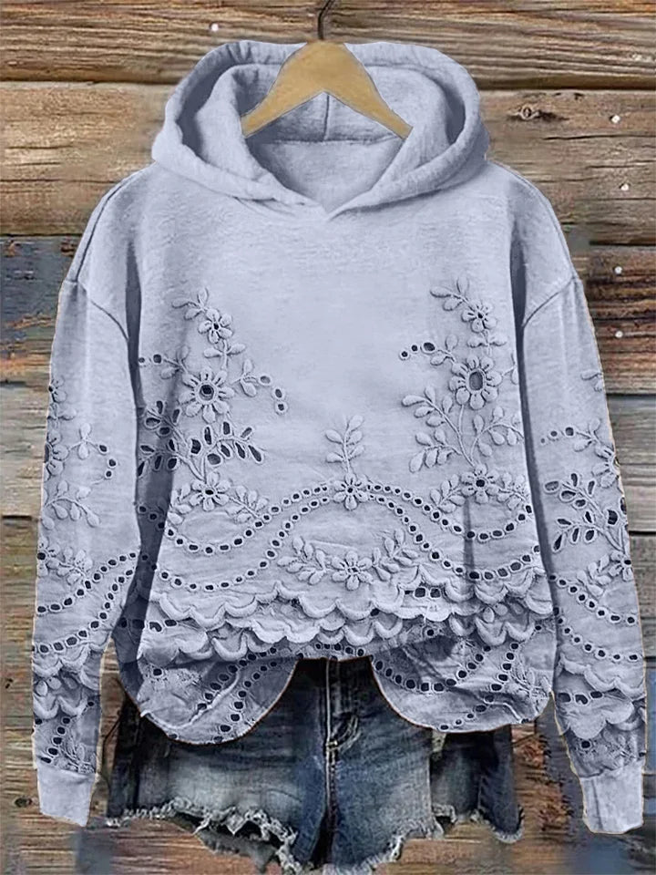 Samantha | Women's hoodie with pockets and floral patterns