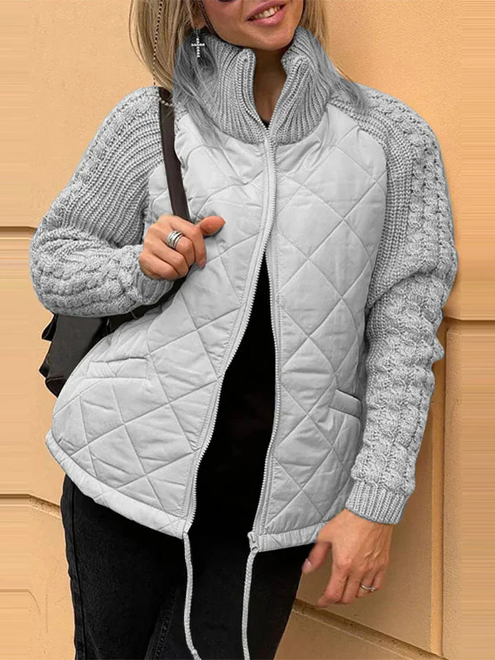 Luana | Casual patchwork jacket with zipper