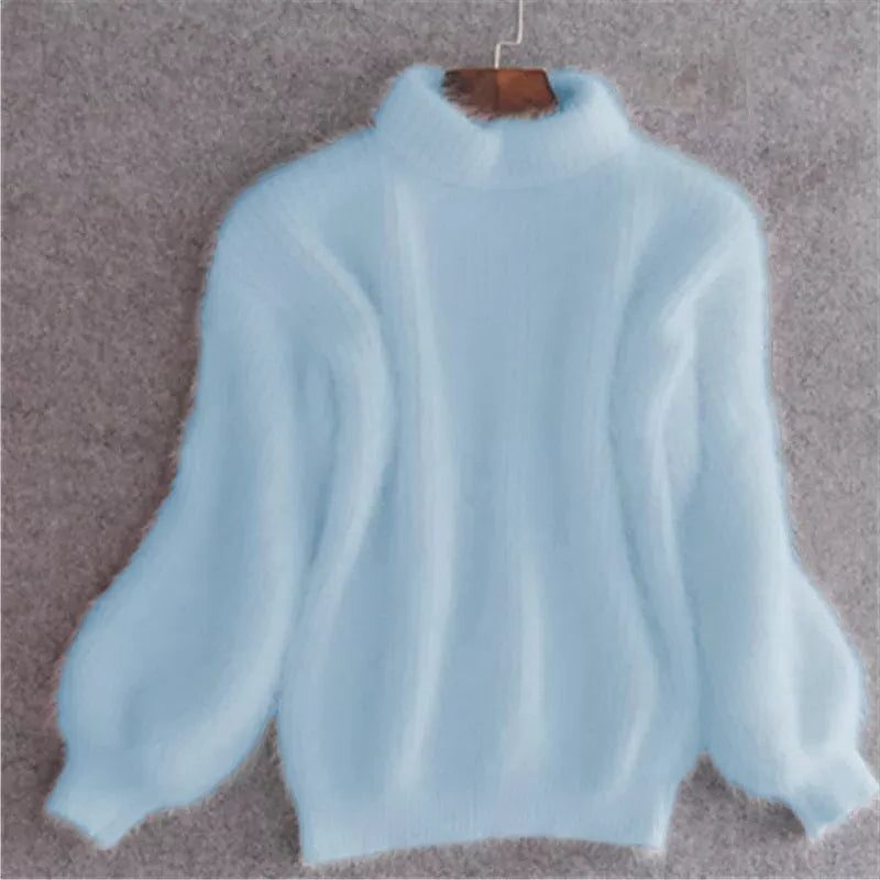 Damen Oversized Strickpullover mit Rollkragen