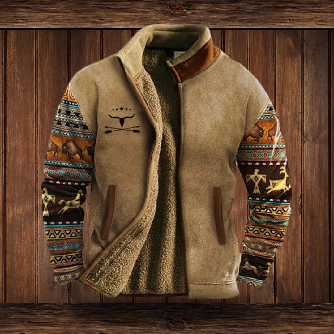 Fleece-Colorblock Jacke mit Stehkragen für Herren - View 5