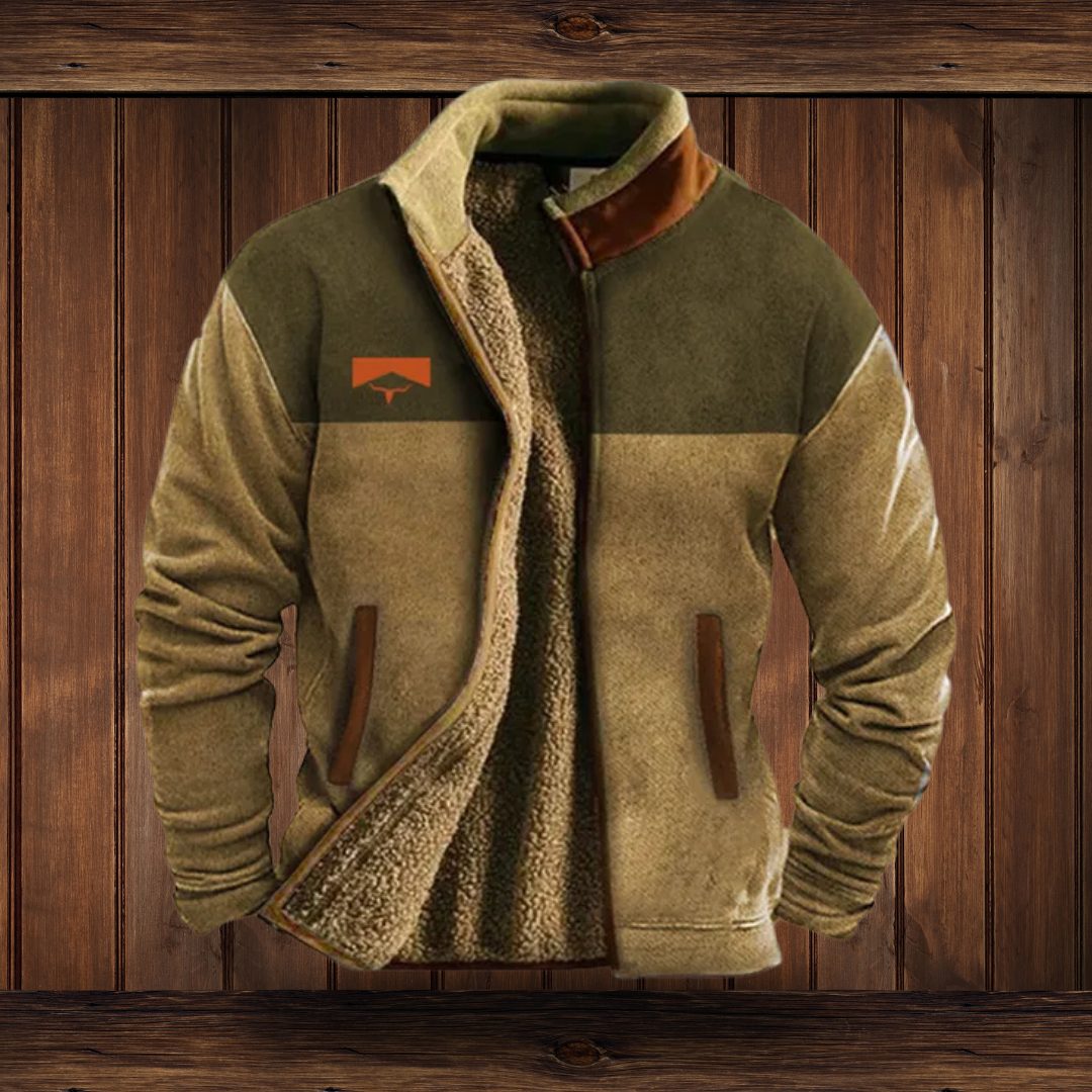 Fleece-Colorblock Jacke mit Stehkragen für Herren - View 7