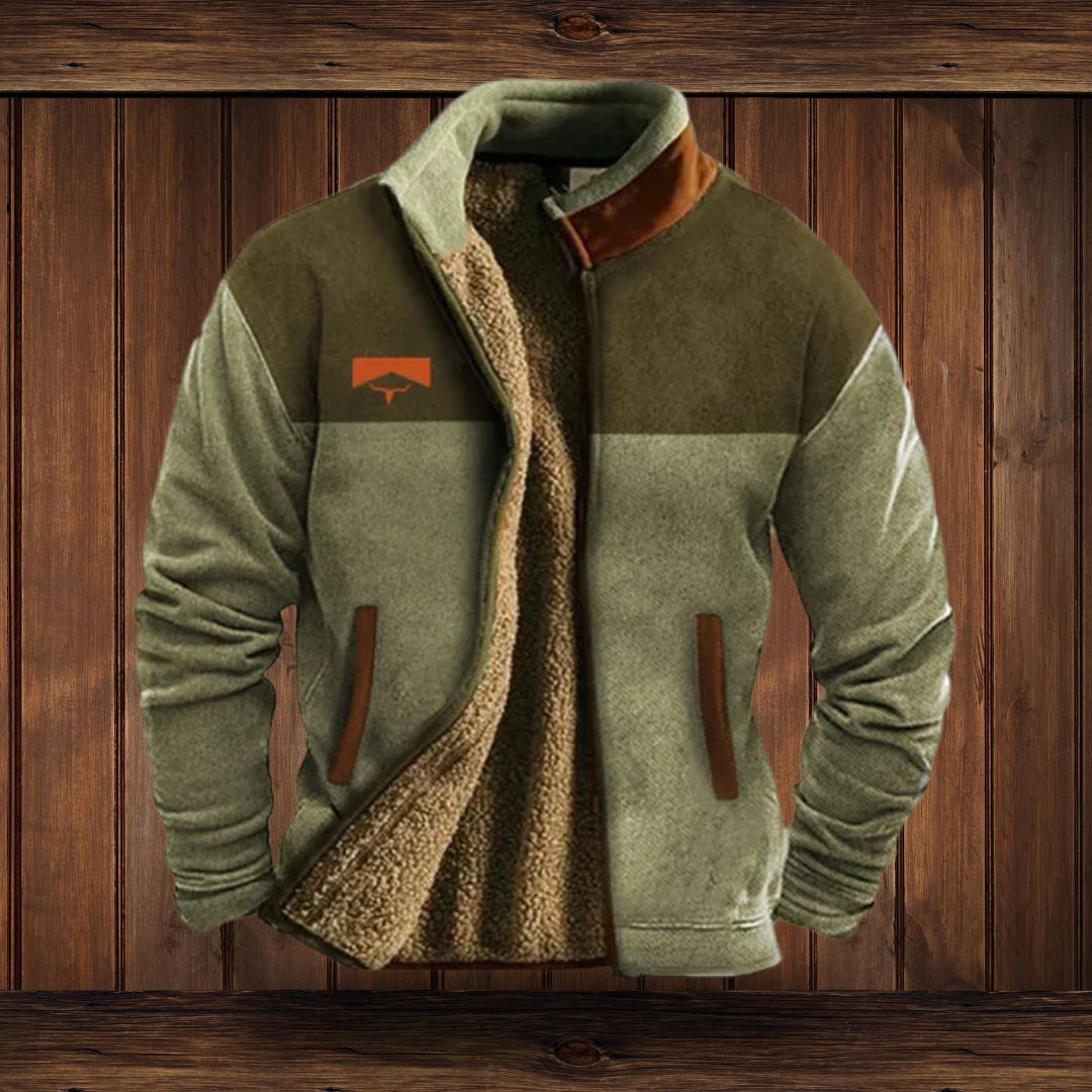 Fleece-Colorblock Jacke mit Stehkragen für Herren - View 8