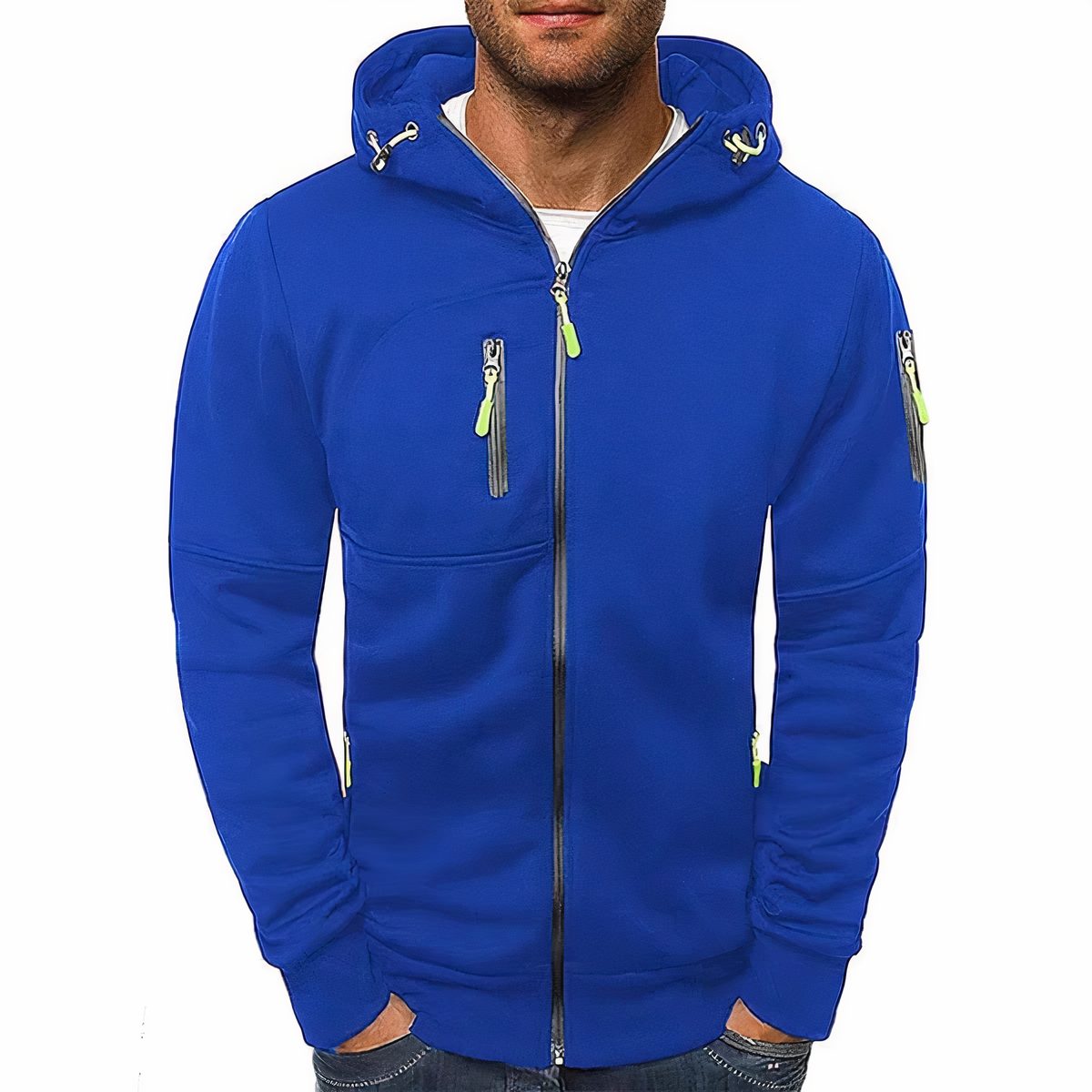 Herren Kapuzenjacke mit Reissverschluss - Blau