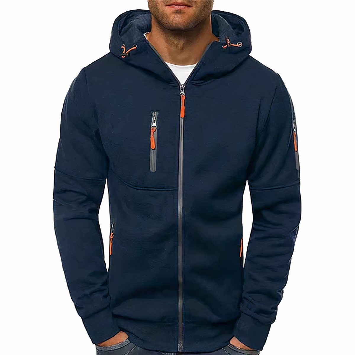 Herren Kapuzenjacke mit Reissverschluss - Marine