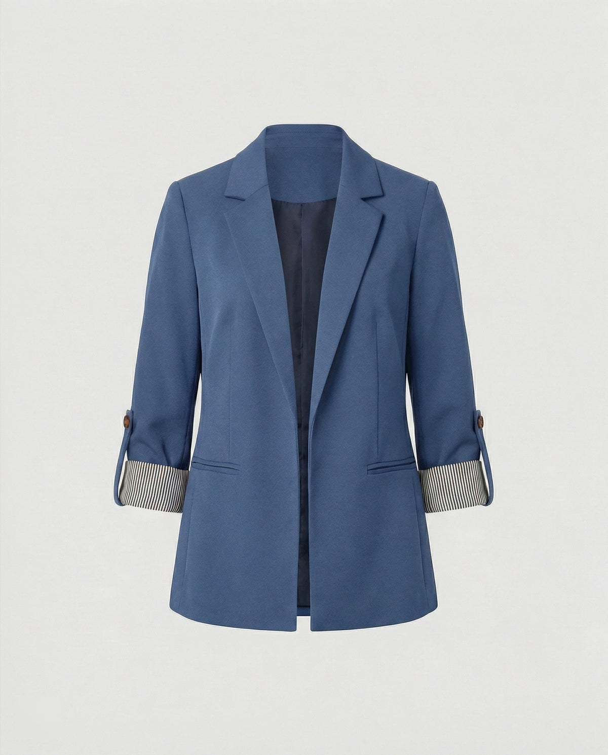Damen Longblazer mit Revers und Einreiher - Hellblau