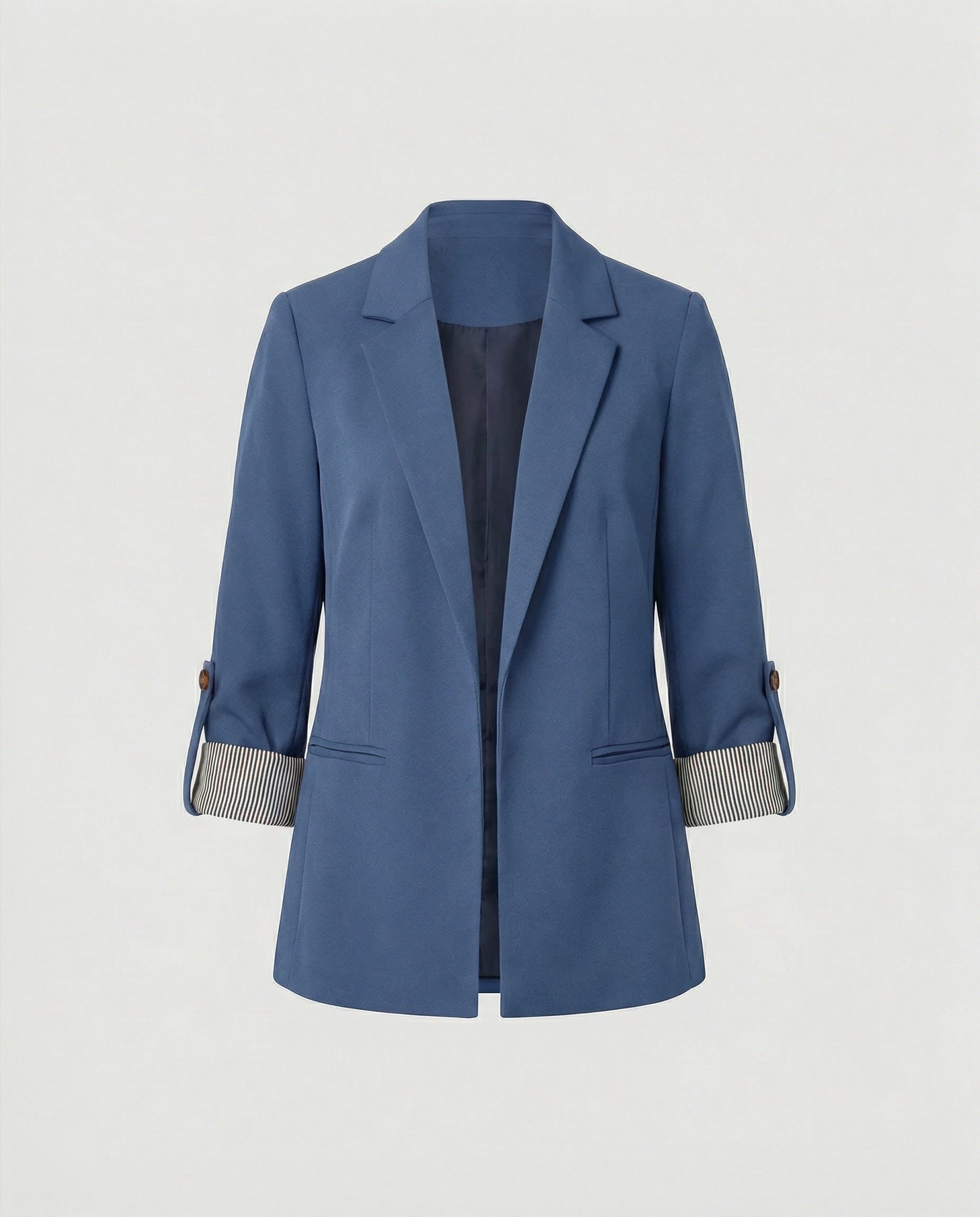 Damen Longblazer mit Revers und Einreiher - Hellblau